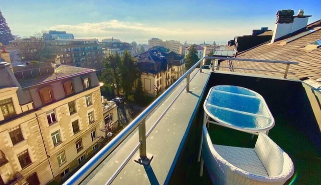 128 * Penthouse between lake, Ouchy and city center in Lausanne