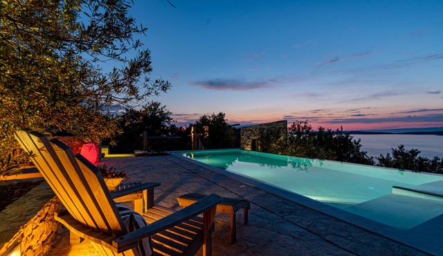 A dream - sunset, a glass of wine and heavenly peace right by the sea in Vela Luka